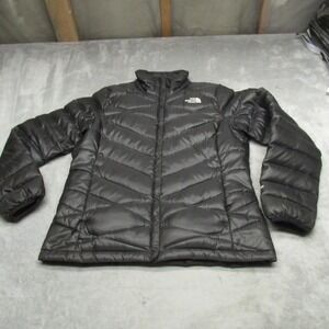 North Face Down Jacket Women Medium Black Puffer Quilted Winter Rain WInd Skiing